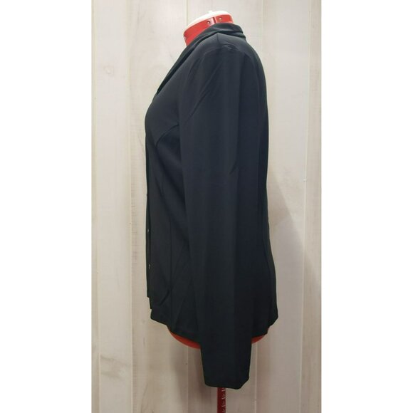 Talbots Black Button-Up Blouse Tailored style, Size L, Long Sleeve, Wrinkle free - Picture 6 of 9